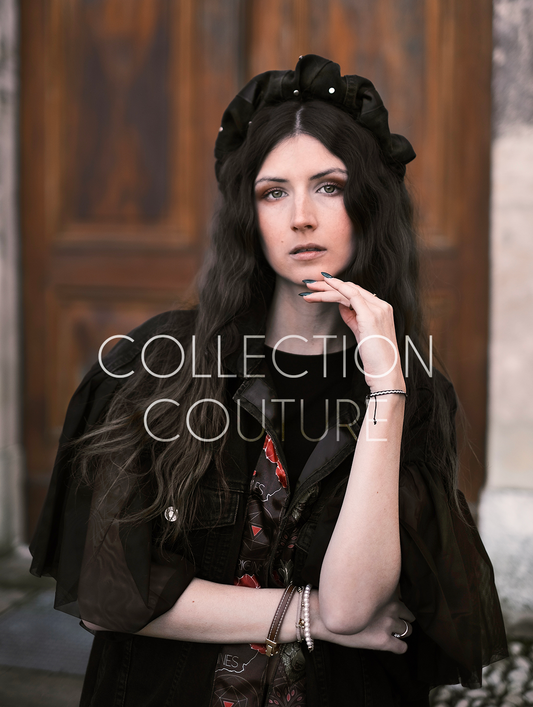 Bandeau Scrunchy "Night Travel" Black